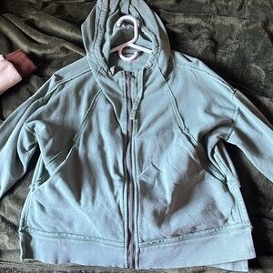 sage green, zip up, size small